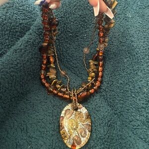 Brown Tone Beaded Necklace